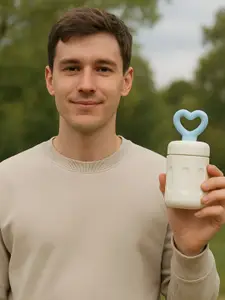 iSWEVEN Cream Stainless Steel Double Wall Vacuum Water Bottle-500 ml