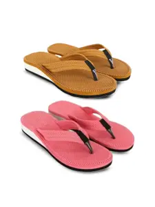 TWO SOFT Women Pack of 2 Thong Flip-Flops