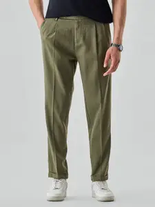 Snitch Men Slim Fit Pleated Chinos Trousers