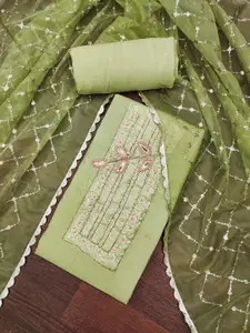 Maroosh Embellished Beads & Stones Pure Cotton Unstitched Dress Material