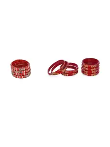 Somil Combo Glass Bangles For Women | Traditional Bangles Set | Daily, Festive & Party, Combo Of 2 Set, Red