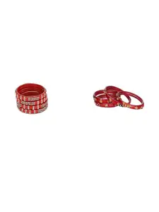 Somil Combo Glass Bangles For Women | Traditional Bangles Set | Daily, Festive & Party, Combo Of 2 Set, Red