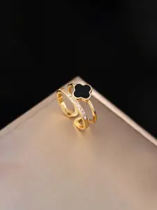 Jewels Galaxy Gold-Plated Crystals-Studded Anti-Tarnish Finger Ring