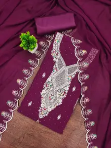 Maroosh Embroidered Beads and Stones Unstitched Dress Material