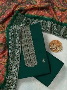 Koskii Floral Embroidered Sequinned Unstitched Dress Material