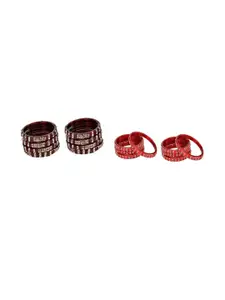 Somil Combo Glass Bangles For Women | Traditional Bangles Set | Daily, Festive & Party, Combo Of 2 Set, Maroon, Red