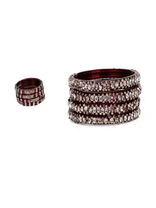 Somil Combo Glass Bangles For Women | Traditional Bangles Set | Daily, Festive & Party, Combo Of 2 Set, Maroon