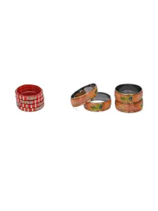 Somil Combo Glass Bangles For Women | Traditional Bangles Set | Daily, Festive & Party, Combo Of 2 Set, Red, Multicolor