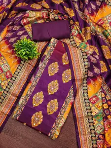 Maroosh Floral Printed Beads & Stones Unstitched Dress Material