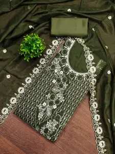 Maroosh Women Ethnic Motif Embroidered Beads and Stones Unstitched Dress Material