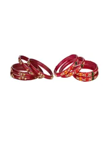 Somil Elegant Women Multi Pack Of 8 Handmade Traditional Glass Bangle Set