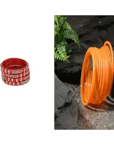 Somil Set Of 16 Alloy Artificial Stones and Beads Bangles