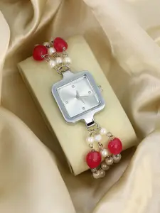 HAUTE SAUCE by  Campus Sutra Women Ruby Red The Begum Square Watch AAW25_HSWC6034