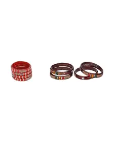 Somil Combo Glass Bangles For Women | Traditional Bangles Set | Daily, Festive & Party, Combo Of 2 Set, Red, Maroon