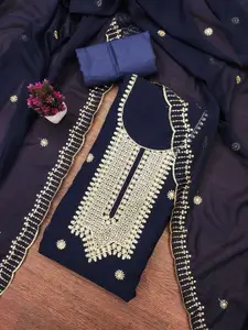 Maroosh Floral Embroidered Sequinned Silk Georgette Unstitched Dress Material