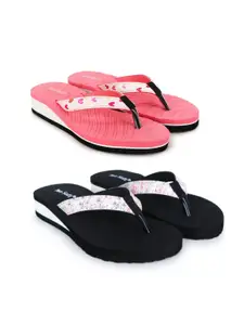 TWO SOFT Women Pack Of 2 Thong Flip-Flops