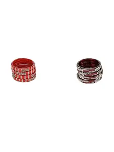 Somil Set Of 8 Alloy Artificial Stones and Beads Bangles