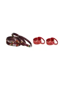 Somil Combo Glass Bangles For Women | Traditional Bangles Set | Daily, Festive & Party, Combo Of 2 Set, Maroon, Red