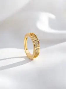 Jewels Galaxy Gold-Plated Crystals-Studded Anti-Tarnish Finger Ring