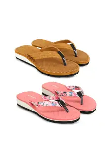 TWO SOFT Women Pack Of 2 Thong Flip-Flops