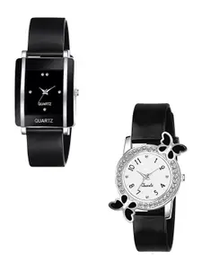 THE SHOPOHOLIC Women Set of 2 Embellished Dial & Bracelet Style Analogue Watch KA-BF