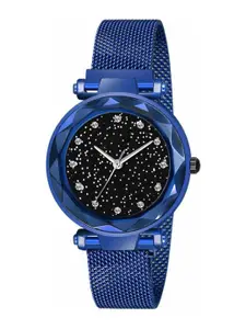 THE SHOPOHOLIC Women Stainless Steel Bracelet Style Straps Analogue Watch Blue-12