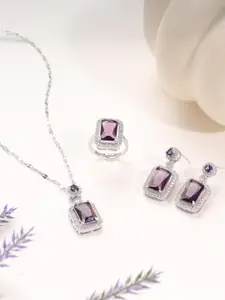 Estailo fashion Silver-Plated Pendant Set