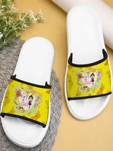 BOOTCO Women Yellow Rubber Flip Flops