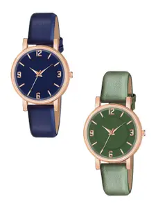 THE SHOPOHOLIC Women Dial & Leather Straps Analogue Watch F-BL-GR