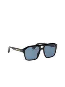 PHILIPP PLEIN Men Blue Lens & Black Square Sunglasses with