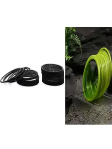 Somil Classic Combo Glass Bangles | Simple Chudi Set For Women & Girls | Daily Use & Special Occasions, Combo Of 2 Set, Black, Dhani