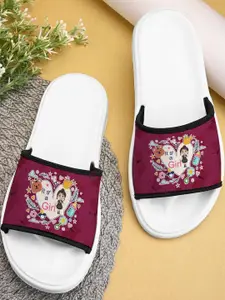 BOOTCO Women Purple Rubber Flip Flops