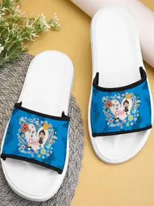 BOOTCO Women Blue Rubber Flip Flops