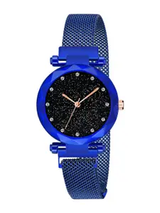 THE SHOPOHOLIC Women Embellished Bracelet Style Straps Analogue Watch 12-Blue