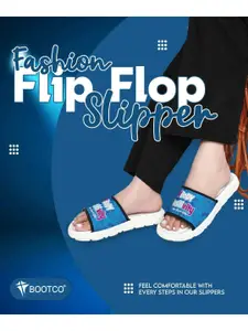 BOOTCO Women Blue Rubber Sliders
