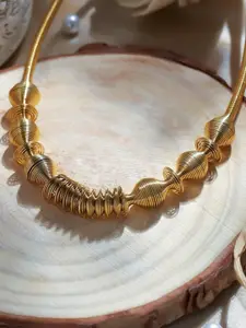 Estailo fashion Gold-Plated Choker Statement Necklace