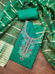 KIMISHA Floral Embroidered Sequinned Unstitched Dress Material