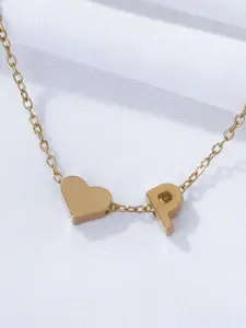 Estailo fashion Gold-Plated Heart Shaped Necklace