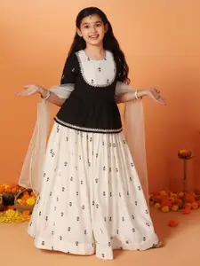 BAESD Girls Embroidered Ready to Wear Lehenga & Blouse With Dupatta