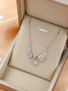 Estailo fashion Silver-Plated Artificial Stones Studded Necklace