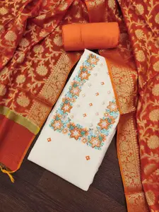 KIMISHA Women Floral Embroidered Unstitched Dress Material