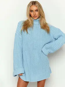 all about you Women Ribbed Longline Pullover Sweater