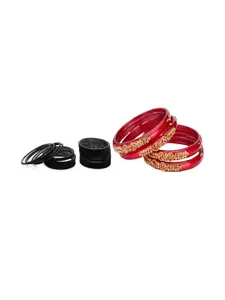 SOMIL Set Of 28 Glass Artificial Stones Bangles