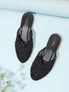 V-WALK Women Embellished Mules Flats