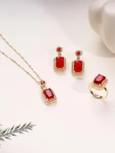 Estailo fashion Gold-Plated Pendant Set