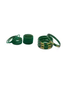Somil Set of 2 Green Glass Bangles