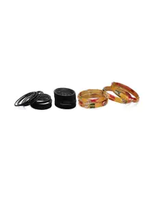 Somil Classic Combo Glass Bangles | Simple Chudi Set For Women & Girls | Daily Use & Special Occasions, Combo Of 2 Set, Black, Multicolor