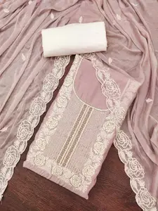 KIMISHA Floral Embroidered Beads And Stones Unstitched Dress Material