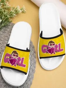 BOOTCO Women Gold Rubber Sliders