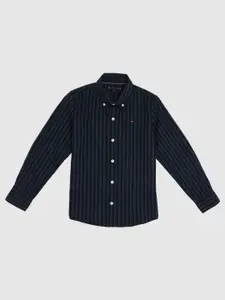 Tommy Hilfiger Boys Vertical Striped Button-Down Collar Cotton Casual Shirt